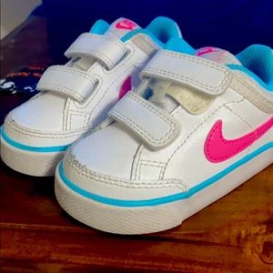 Pink white and blue baby girl sneakers